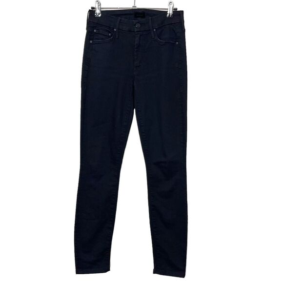 MOTHER The Looker Skinny Jeans Not Guilty Black Size 24 Ankle Mid Rise - Picture 2 of 15